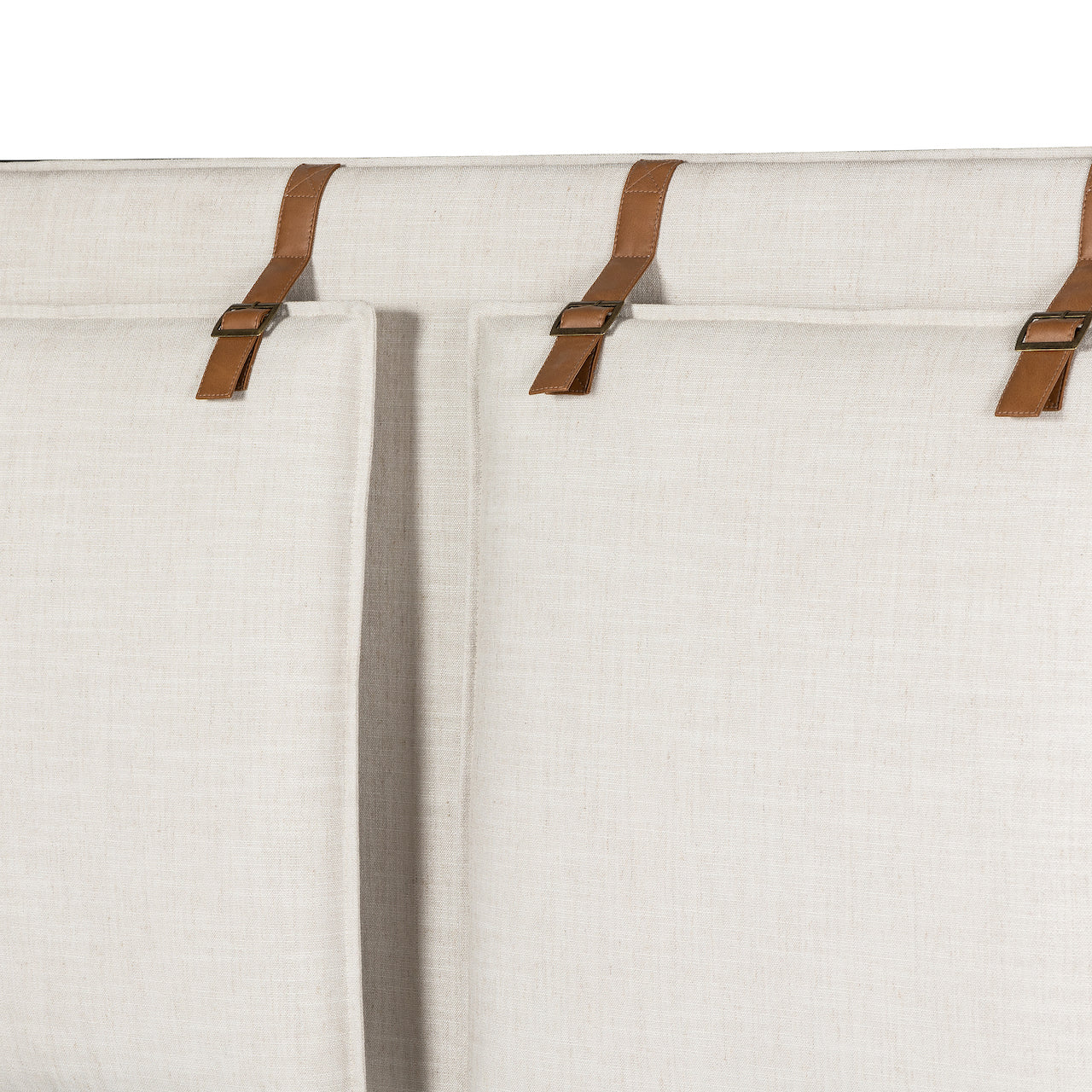 four hands leigh upholstered bed ivory straps