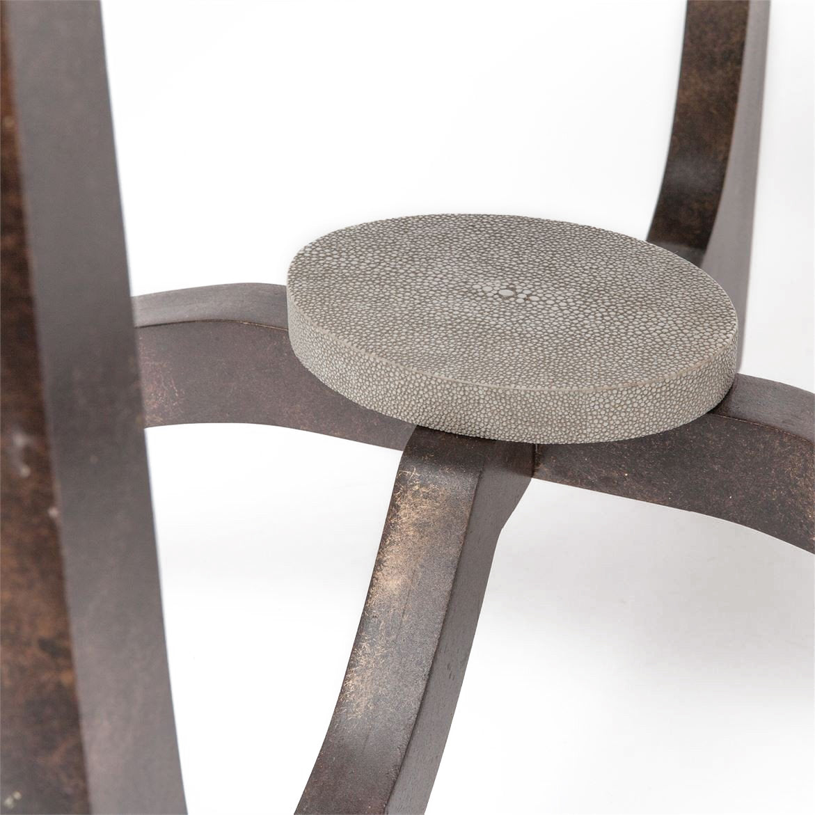 made goods dexter side table sand bronze faux shagreen furniture side tables stone top side table round side table detail