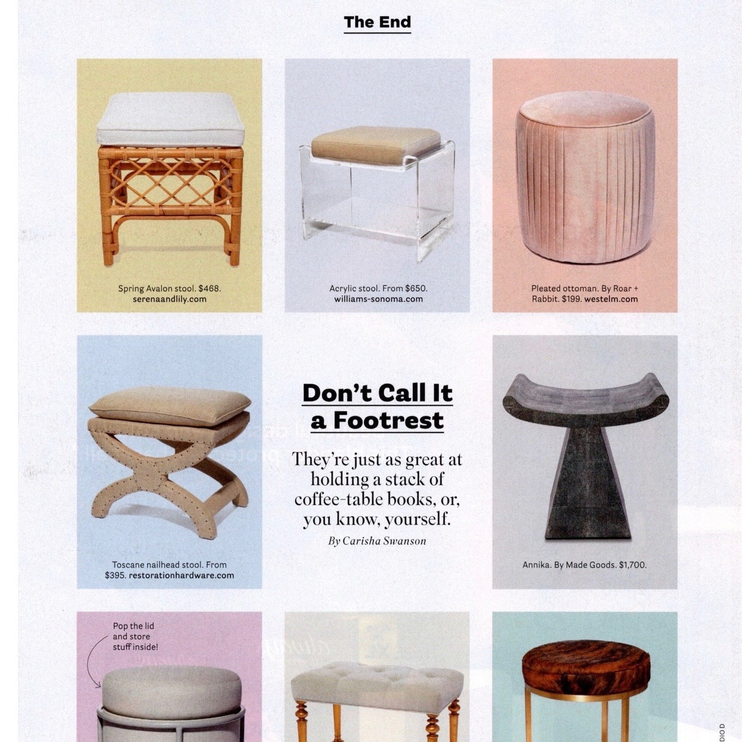 house beautiful made goods annika stool footrest coffee table