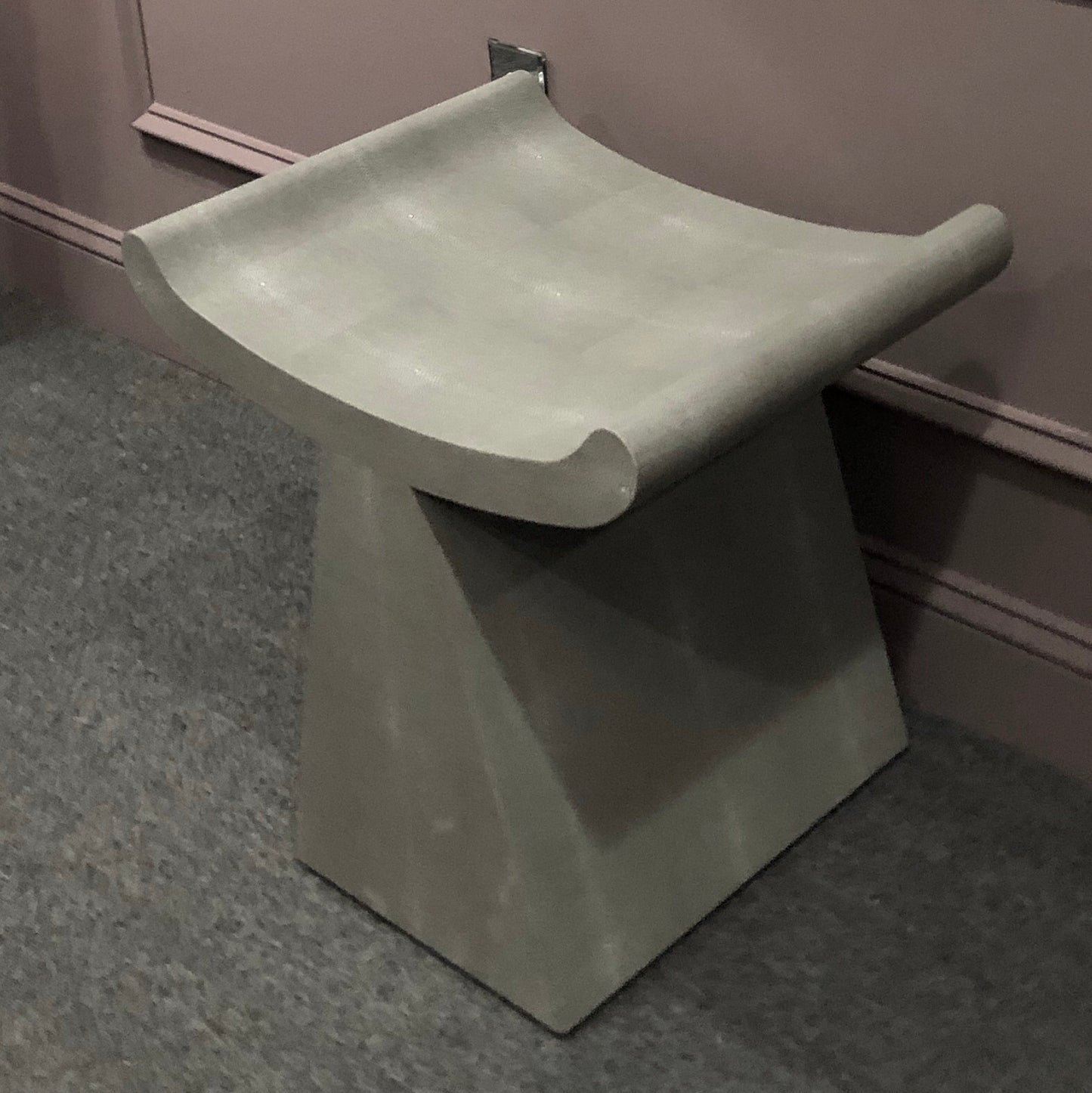 Annika Stool Sand Faux Shagreen