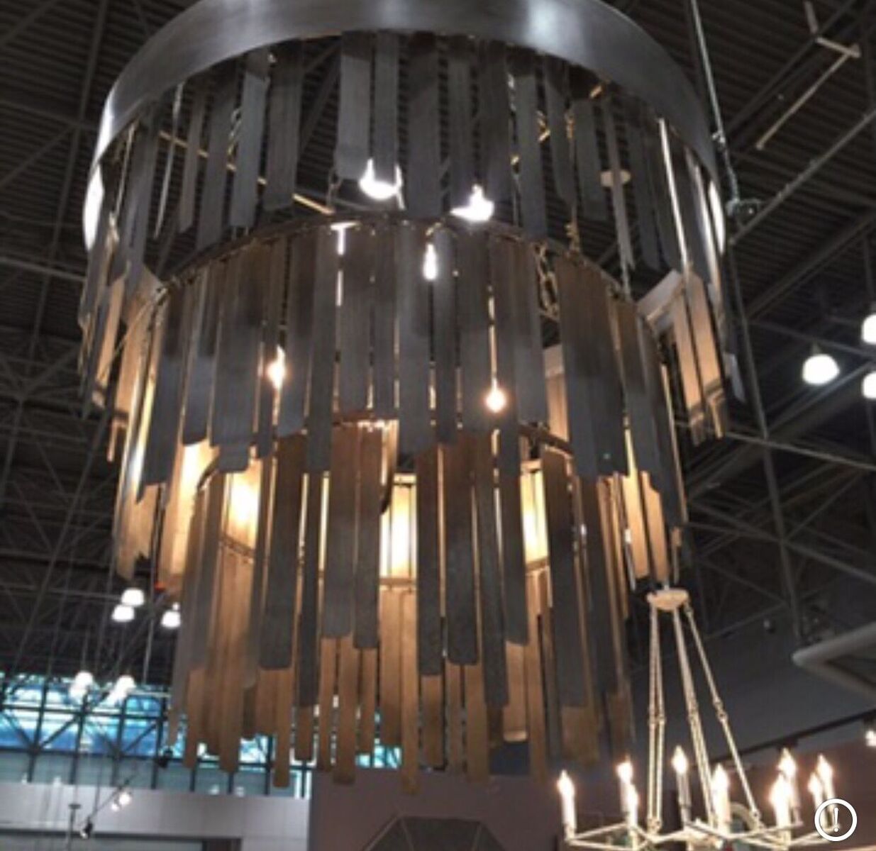 made goods douglas chandelier antique brass room view