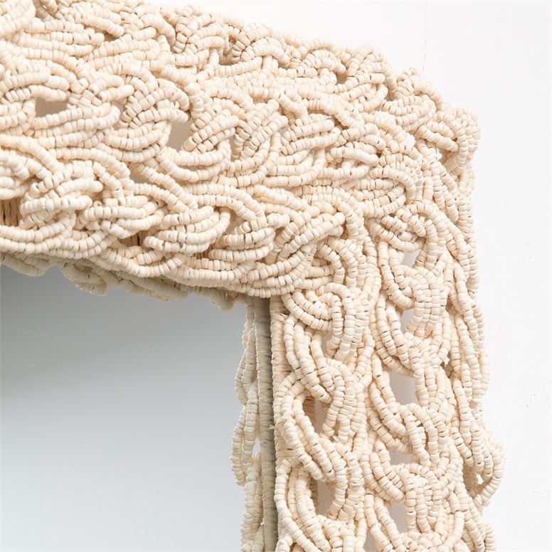 Made Goods Inga Wall Mirror coco beads rectangle