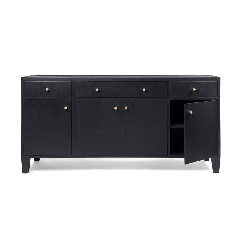 made goods jarin buffet dark navy cabinet door open