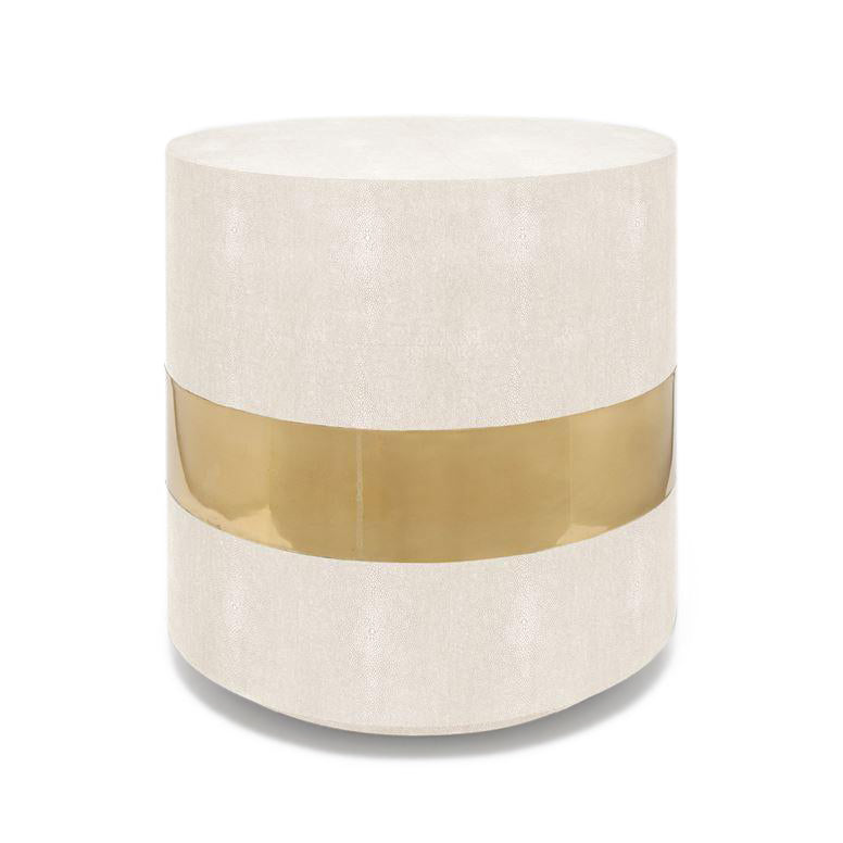 made goods maxine side table brass snow faux shagreen furniture MG MAXINE SIDE TABLE BRASS SNOW