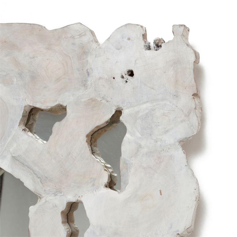 Pieter Rectangle Wall Mirror White Teak