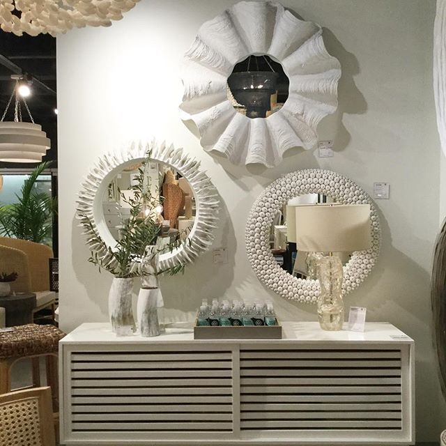 made goods Serrat round mirror white faux coral