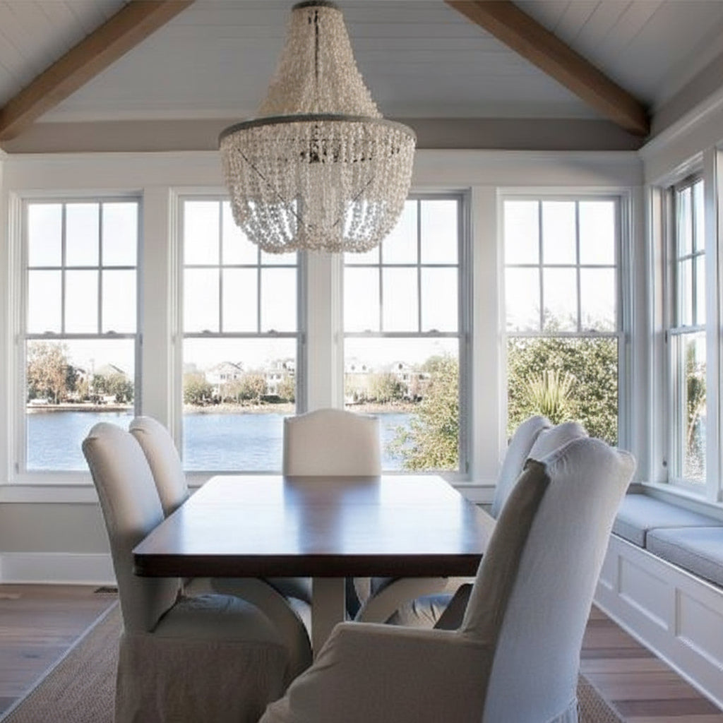 made goods dining room silvana chandelier white bead
