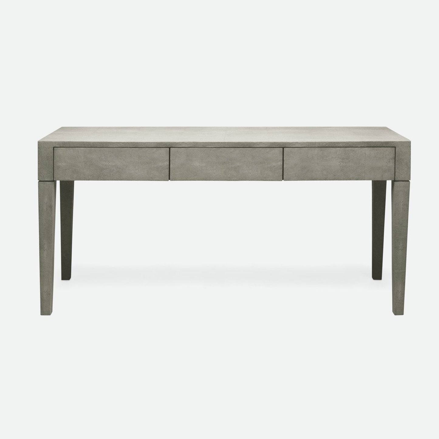 made goods sorin three drawer desk castor gray faux shagreen
