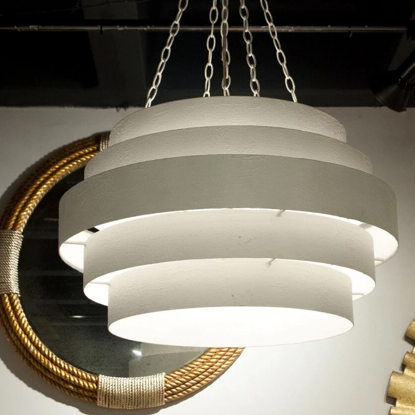 Made Goods Thyra Chandelier in Textured White Metal