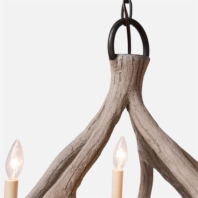 made goods ulla chandelier gray concrete top detail