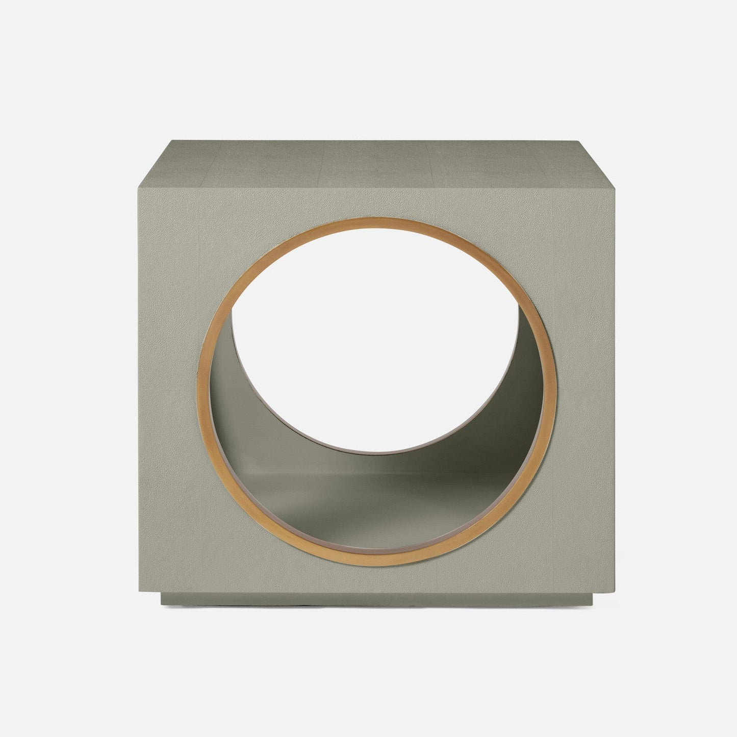 made goods vasant side table castor gray faux shagreen