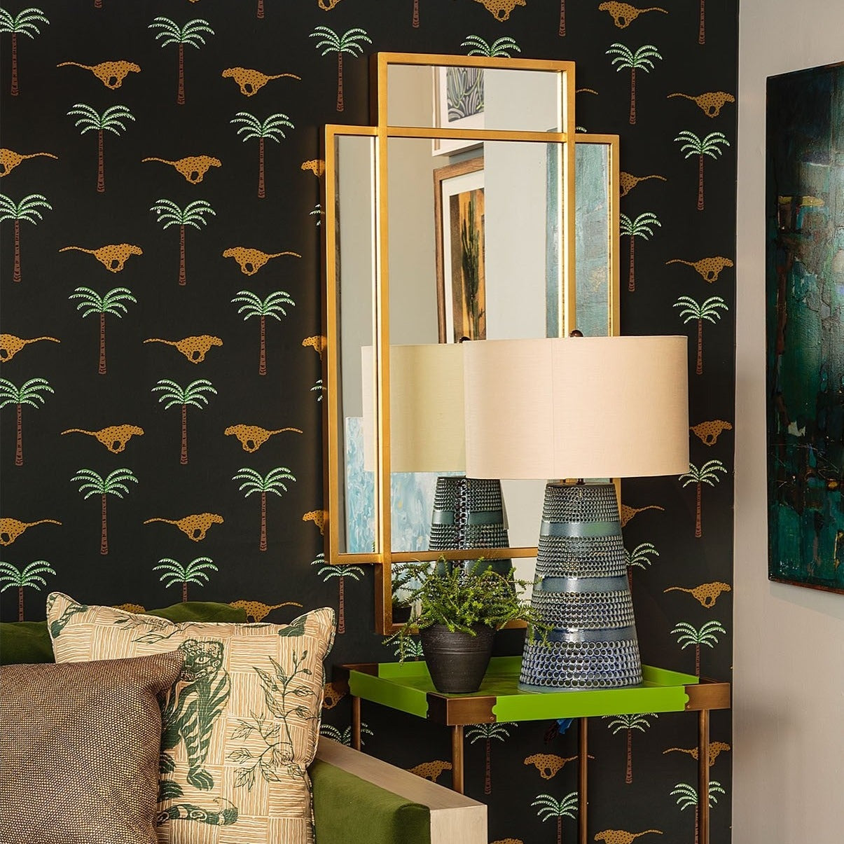 mirror home cosmo gold leaf mirror styled