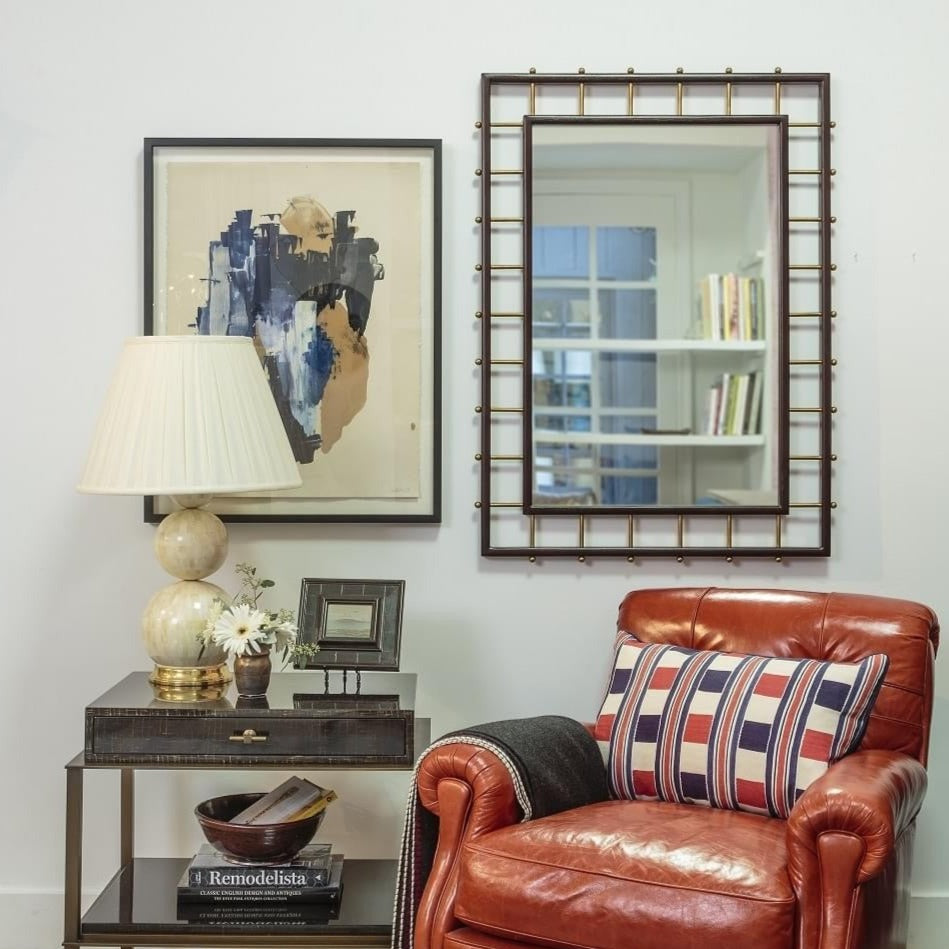 mirror home dark mahogany and burnished brass mirror styled