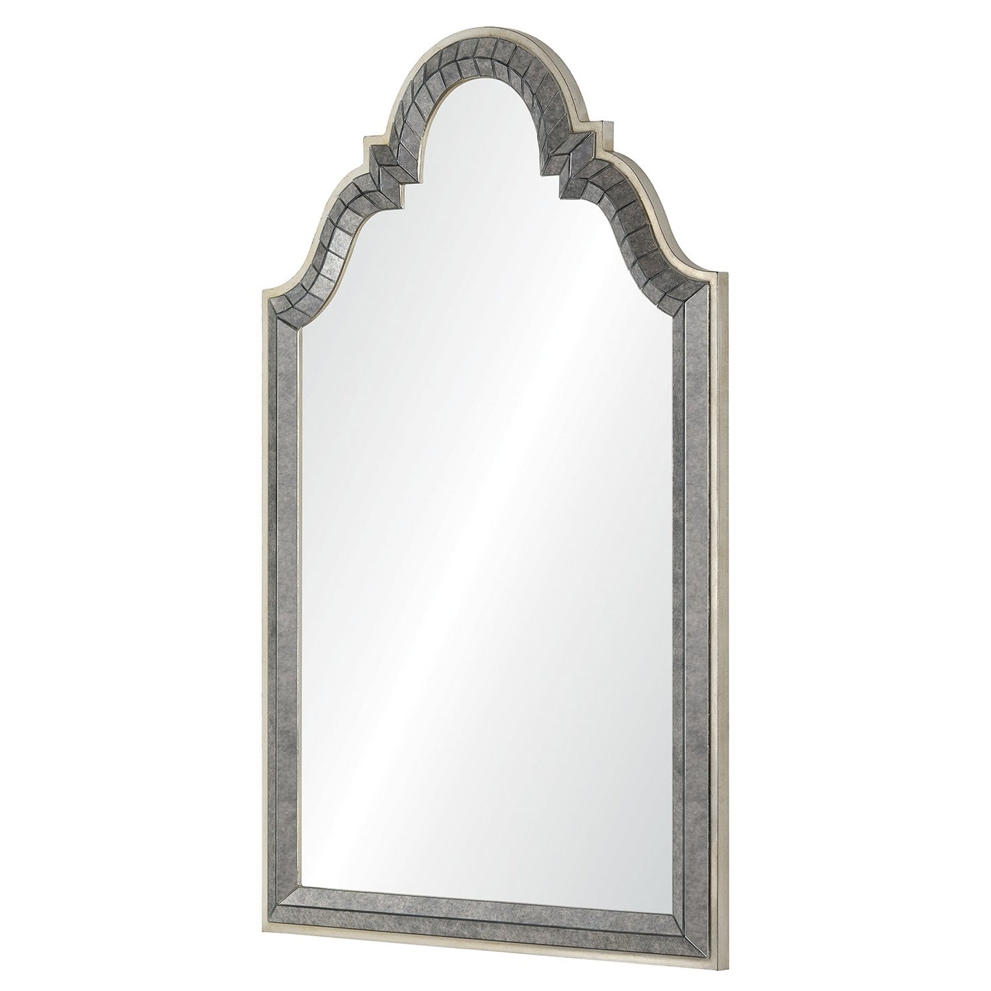 antiqued mirror framed mirror side