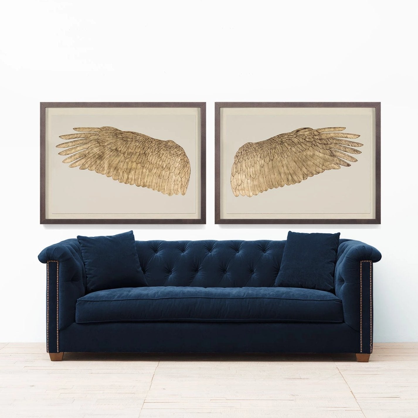 Natural Curiosities Wings of Love Gold Right Artwork Room View