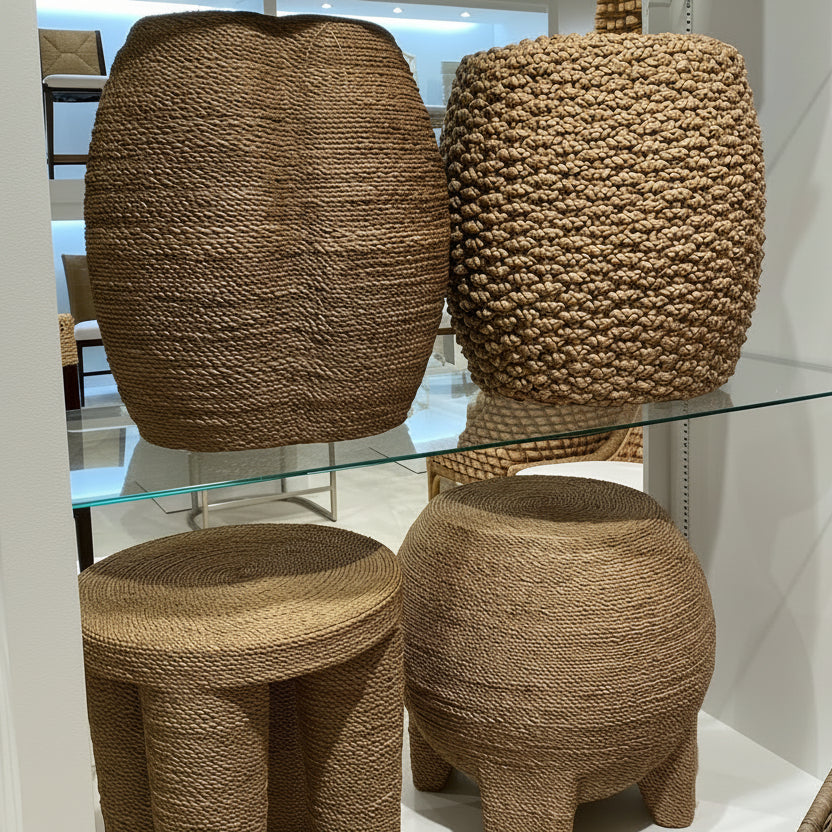 palece wrapped rope bulb stool market
