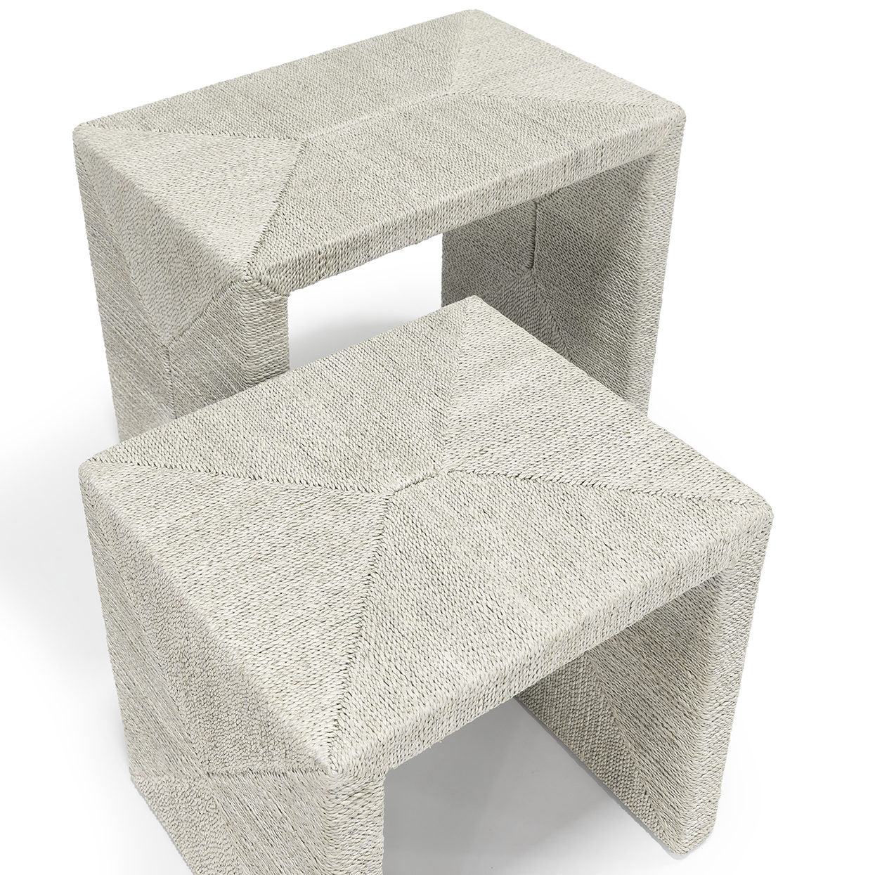 palecek woodside nesting tables fog white