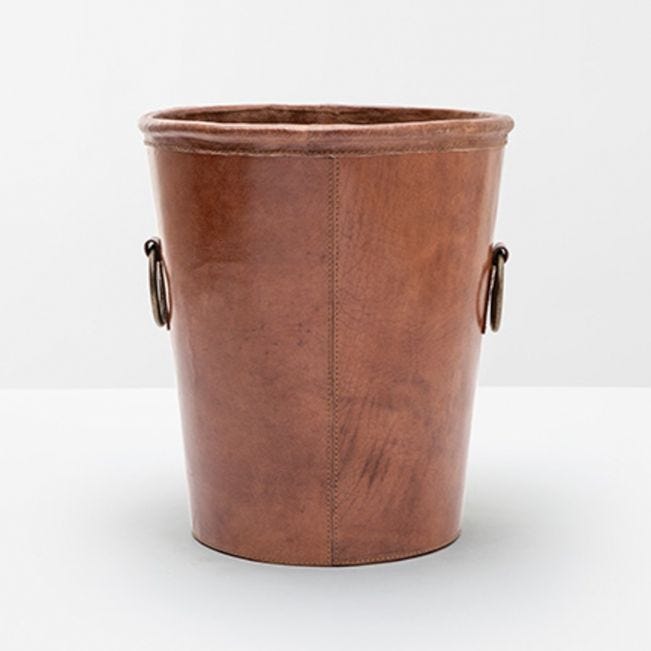 pigeon and poodle ogden wastebasket tobacco leather