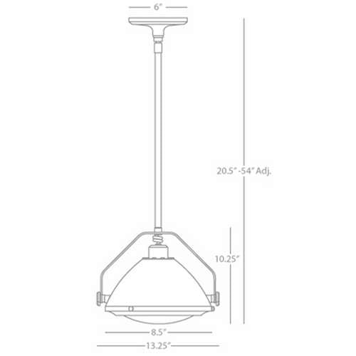 robert abbey small pendant diagram measurement