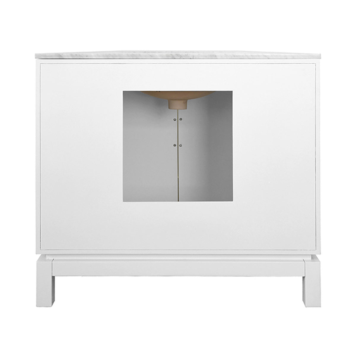 Bixby Vanity Matte White and White Marble