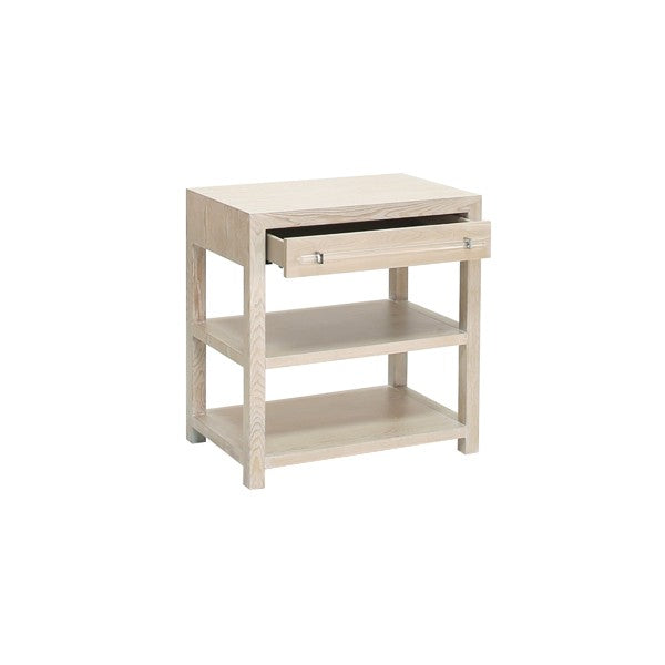 Worlds Away Garbo Con Ceruse Oak Drawer Silver Hardware