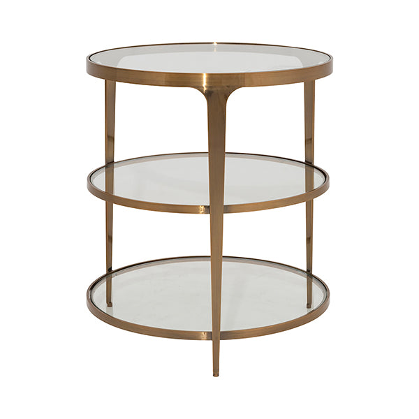 worlds away vienna side table brass