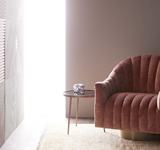 Arteriors Springsteen Swivel Chair in Dusty Rose