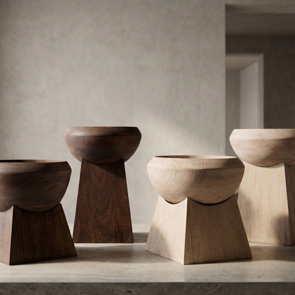 Sculptural Simplicity in Warm Mango Wood