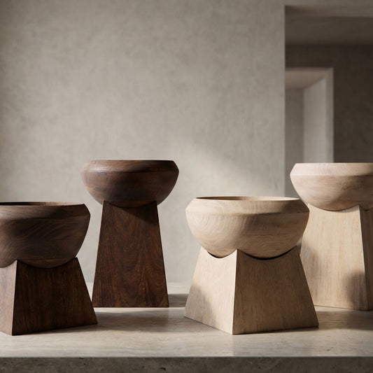 Sculptural Simplicity in Warm Mango Wood