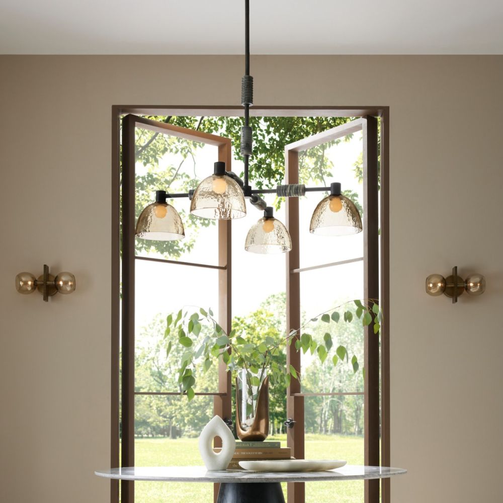 Arteriors Home Eli Chandelier Smoke Glass