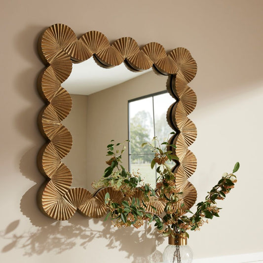 Antique Brass Mirror with Rich Textural Detail
