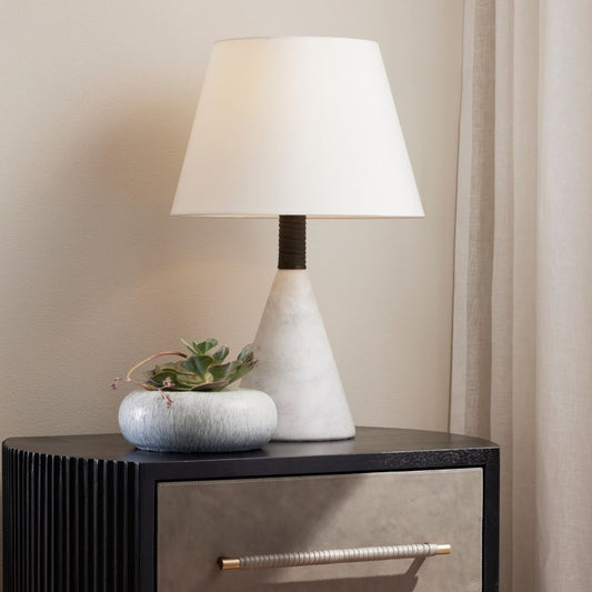 Arteriors Home Everly Lamp Graphite Leather and Marble