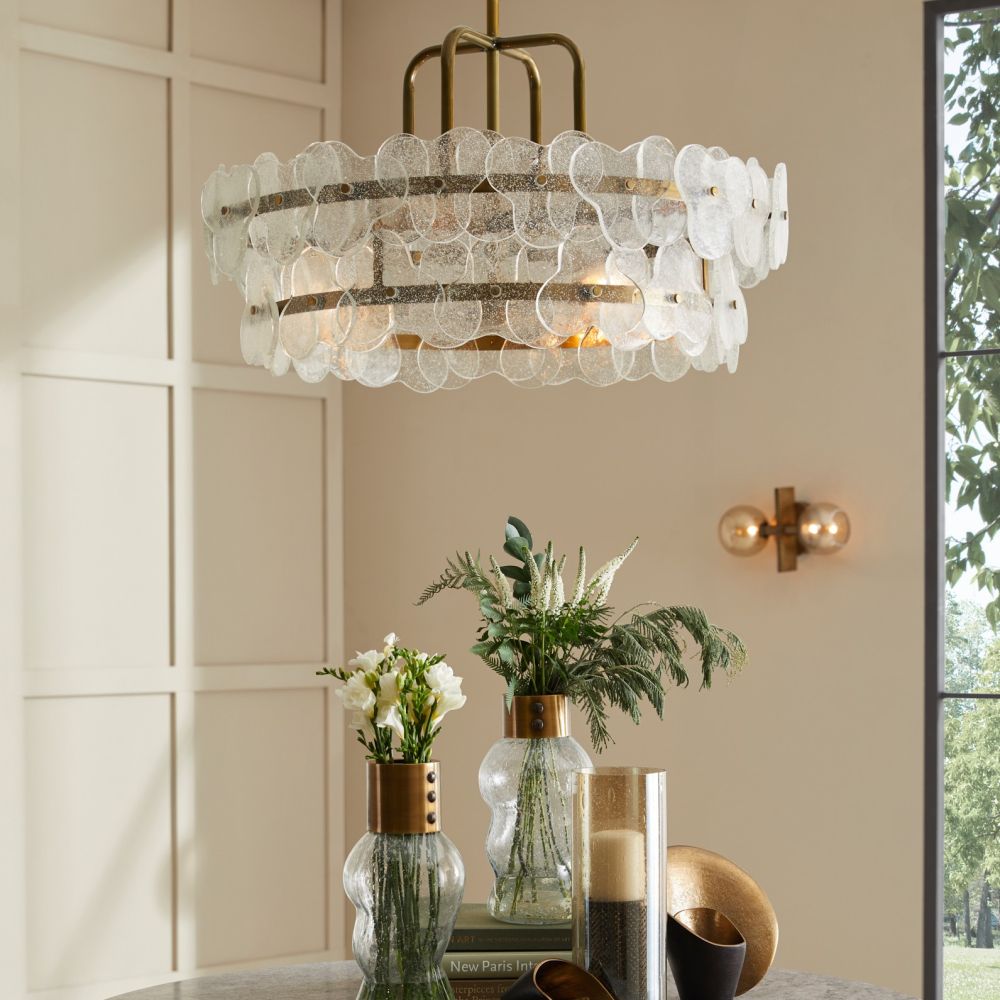 Arteriors Home Cascade Chandelier Clear Seedy Glass