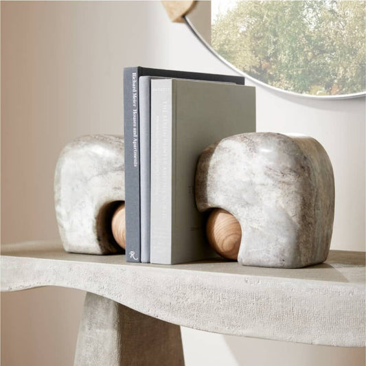 Arteriors Home Melt Bookends Set Gray Marble