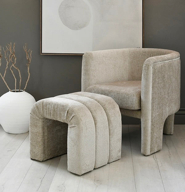 Worlds Away Lansky Chair Taupe Chenille