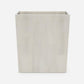 A faux horn white wastebasket, shown against a plain white background.
