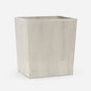A faux horn white wastebasket, shown against a plain white background.