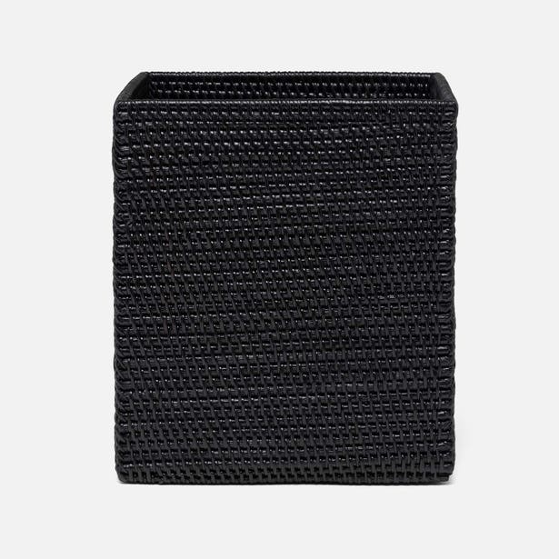 Dalton Wastebasket True Black Rattan