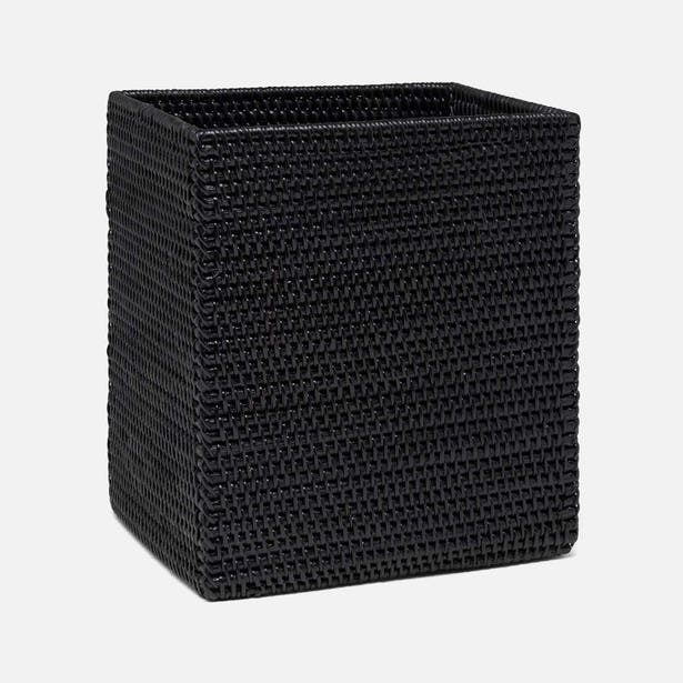 Dalton Wastebasket True Black Rattan