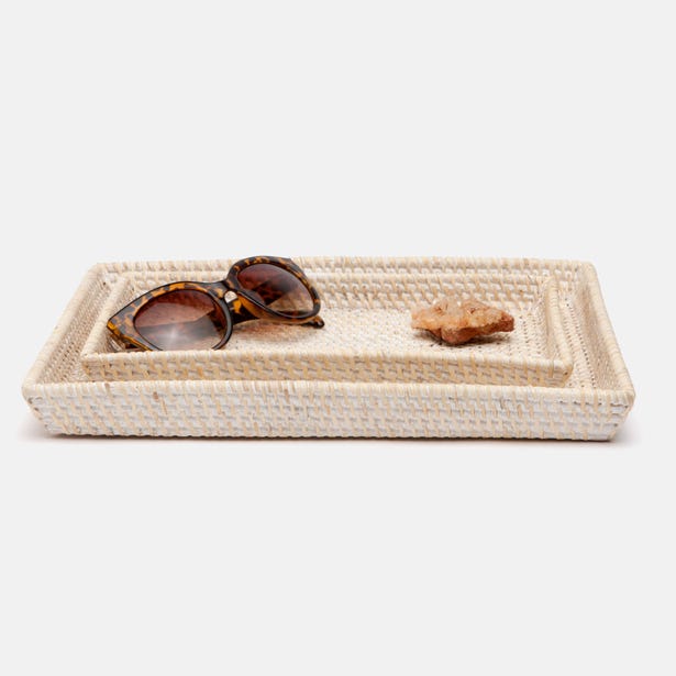 dalton whitewash rattan on a white background