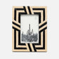Decorative photo frame with geometric pattern on a white background