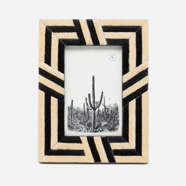 Decorative photo frame with geometric pattern on a white background