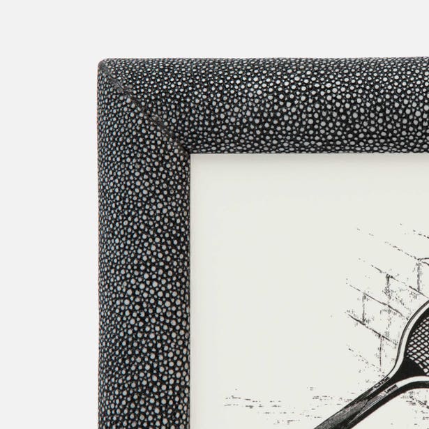 Oxford Frame Cool Gray Faux Shagreen