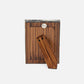 Wooden wallet with a transparent flap on a white background