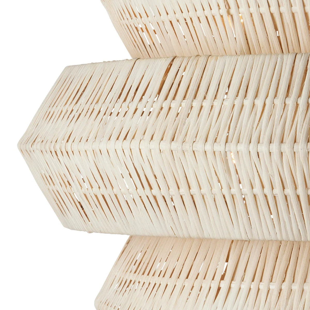 Stack of woven rattan on a white background