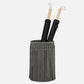umbrella stand in suede with fringe detail
