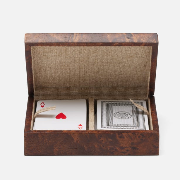 Windsor Card Box Dark Honey Burl