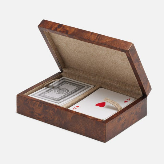 Windsor Card Box Dark Honey Burl