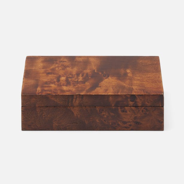 Windsor Card Box Dark Honey Burl