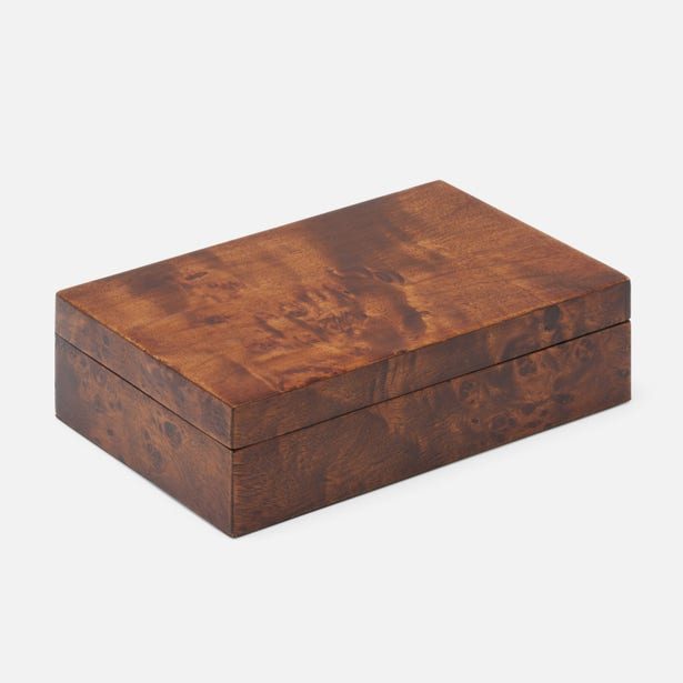 Windsor Card Box Dark Honey Burl